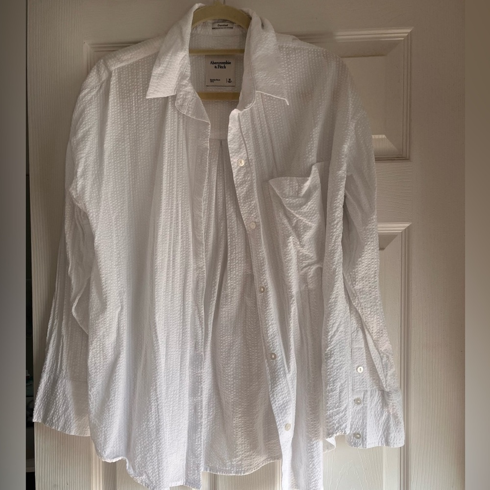 Abercrombie & Fitch Oversized Linear Textured Shirt